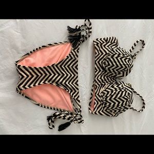 Xhileration brand Black and Tan Beautiful bikini